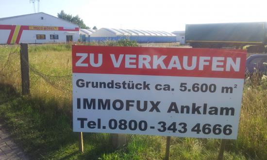 Grundstück an der B 197 in Anklam für Handel, Handwerk und Gewerbe