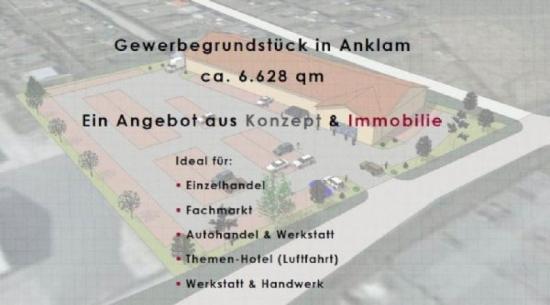 Grundstück an der B 197 in Anklam für Handel, Handwerk und Gewerbe