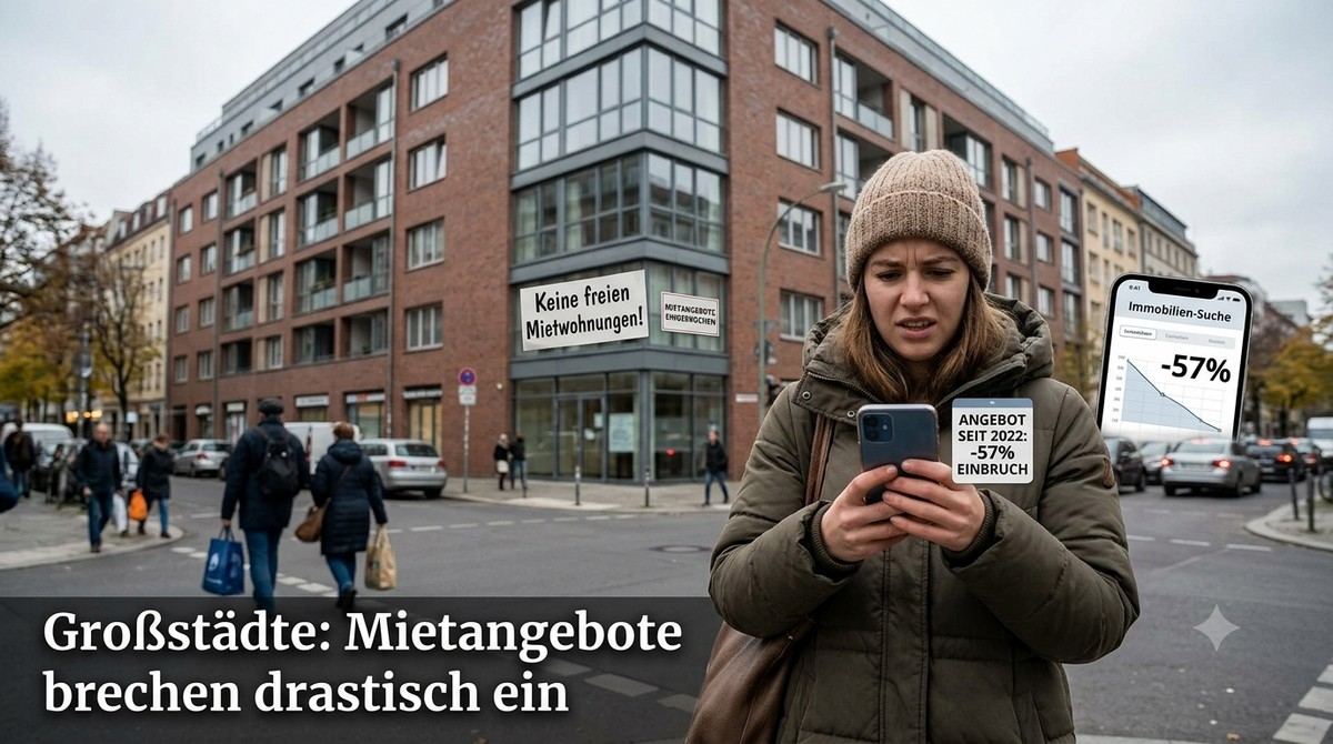 Mietangebote in Großstädten um bis zu 57 Prozent eingebrochen