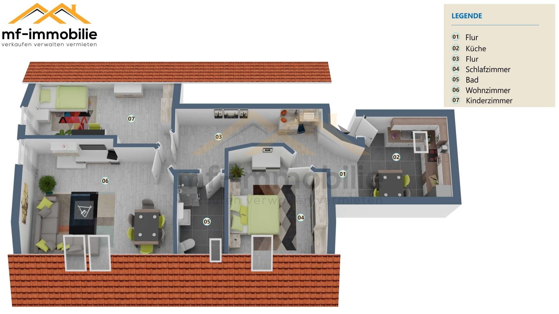 Schöne grosse 3-Raumwohnung 83 m² ruhige Lage in zweiter Reihe