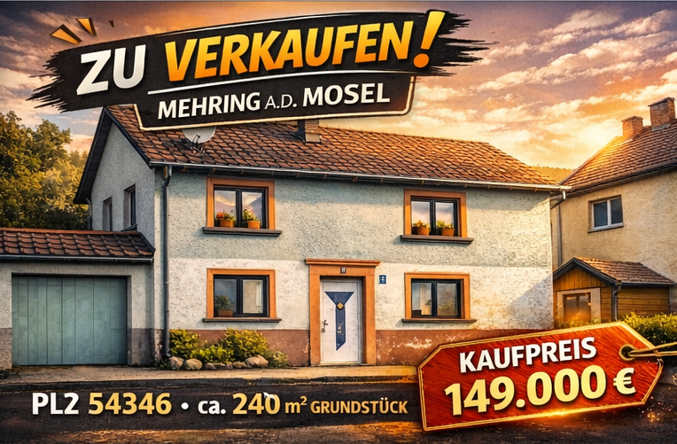 Mehring a.d. Mosel - Handwerker aufgepasst - zentral gelegenes Doppelhaus/Reiheneckhaus mit Ausbaupotential