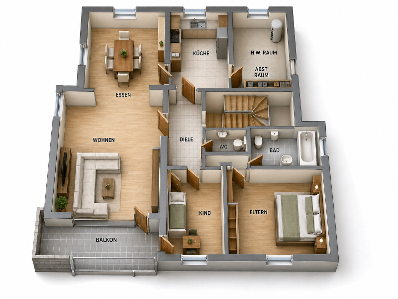 Wohnen mit Weitblick – 4 Zimmer, Südbalkon, Garage & extra Dachraum