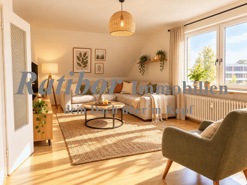 Helle 3 Zimmer Mansardenwohnung mit Garage in zentraler Wohnlage Nähe Schulzentrum