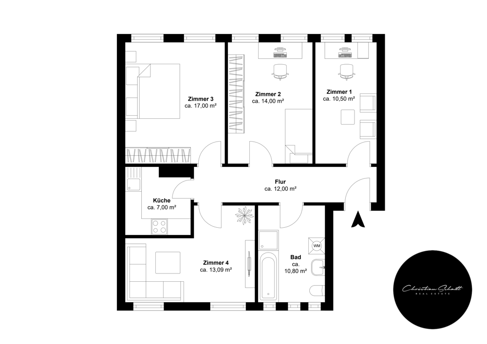 1. Bezug nach Sanierung +++TOP+++ 4-Raum Wohnung in Gohlis; citynah