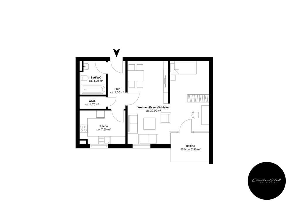 attraktive, helle 1,5 Raum Wohnung mit Balkon und EBK +++TOP+++  Wohnpark Markkleeberg